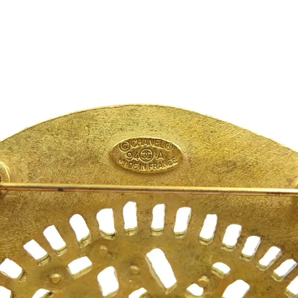 Chanel Vintage Straw Hat Brooch Metal #222232C59B - Picture 4 of 4